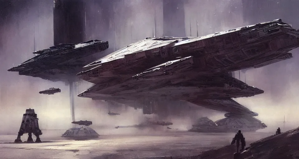 Prompt: star wars, by jeremy mann, peter elson.