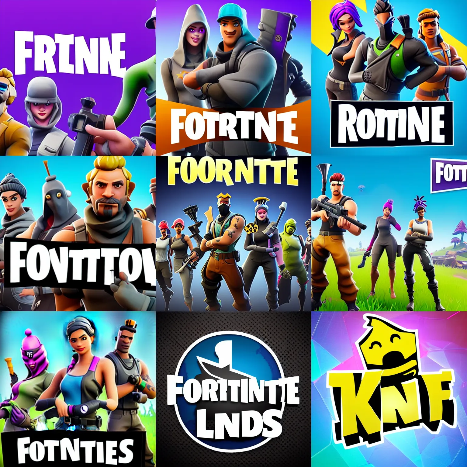 Prompt: Fortnite text logo English