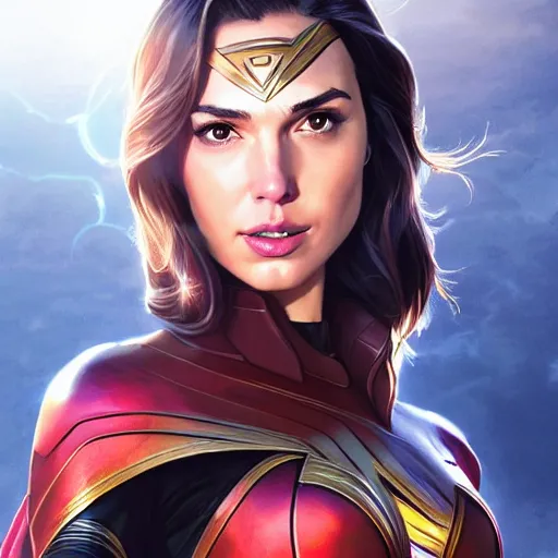 Image similar to a close up face of gal gadot as kara zor-el from Kryptonian by Stanley Artgerm Lau, WLOP, Rossdraws, James Jean, Andrei Riabovitchev, Marc Simonetti, Yoshitaka Amano, ArtStation, CGSociety, Full body shot