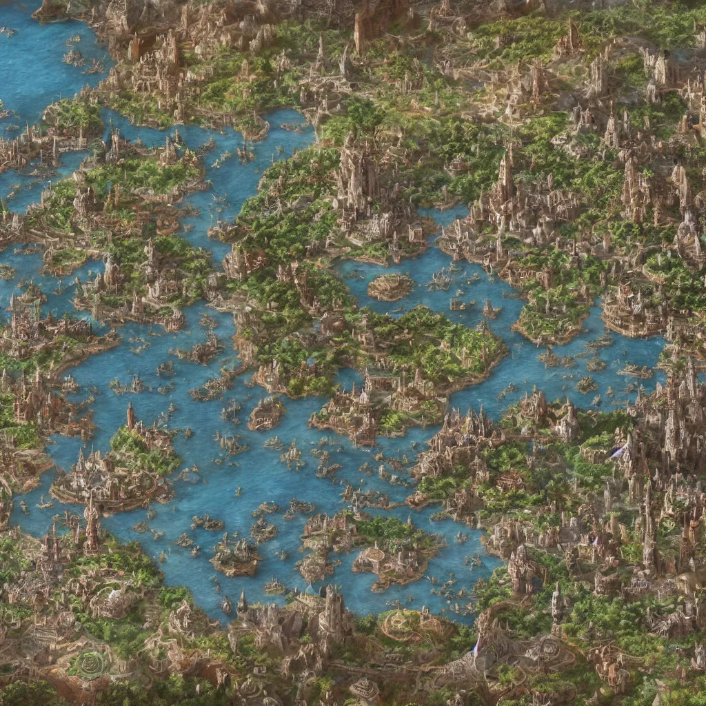 Image similar to extremely detailed map of Azeroth, high quality, intricate, medieval, by greg rutkowski and robert mccall and studio ghibli and michael kincade, 8k, octane render