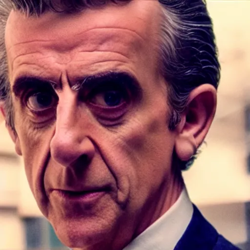 Image similar to still of the twelfth doctor in a martin scorsese movie, 8 0 mm film