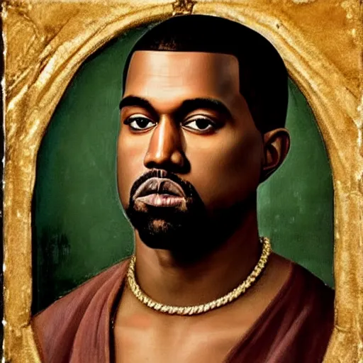 Image similar to A Renaissance portrait painting of Kanye West