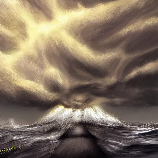 Image similar to i regret, storm is coming to get me, digital painting, futured, ultra detailed