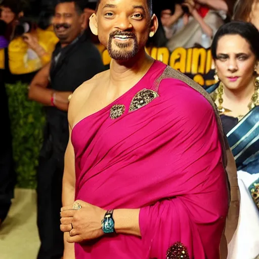 Prompt: will smith in a saree