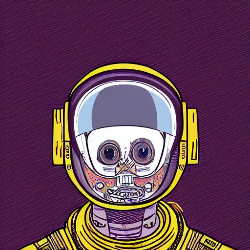 Image similar to in the style of max prentis and deathburger and laurie greasley a portrait of astronaut, highly detailed, colourful, 8k wallpaper