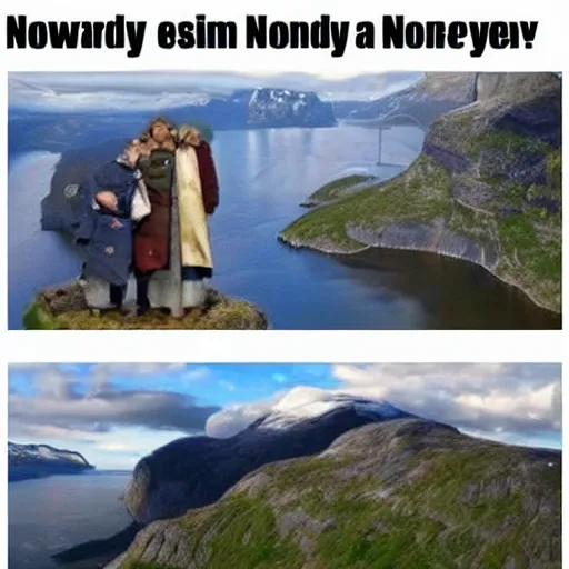 Image similar to a funny meme about norway