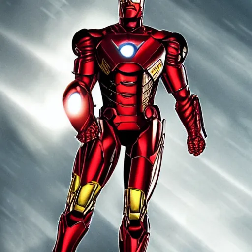 Image similar to batman from the justice league as ironman from the avengers movies