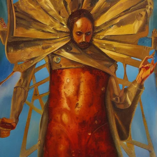 Image similar to deus ex machina, artistic, oil painting,