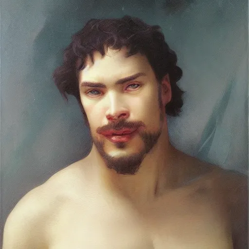 Image similar to a vintage portrait painting of a gentleman half ogre half man, art by artgerm and anna dittman and william - adolphe bouguereau