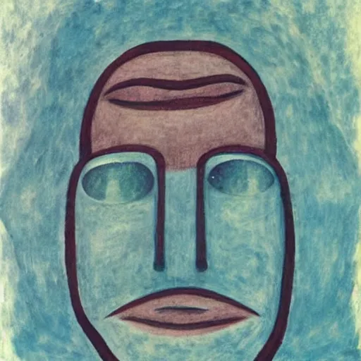 Image similar to aquamarine by ben shahn wormhole. a beautiful installation art of a giant head. the head is bald & has a big nose. the eyes are wide open & have a crazy look. the mouth is open & has sharp teeth. the neck is long & thin.