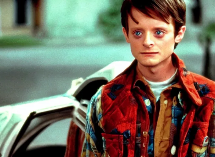 Image similar to film still of Elijah Wood as Marty McFly in Back to the Future 2 1989