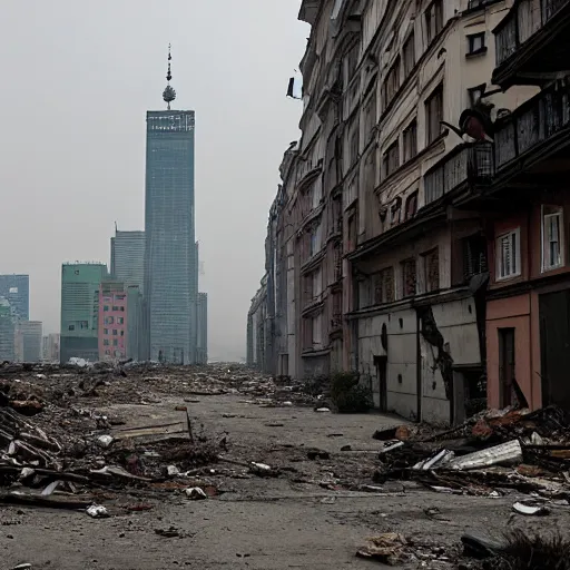 Image similar to warsaw postapocalyptic