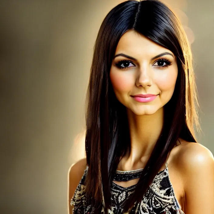 Image similar to film still of victoria justice, portrait, face, eyes, skin, hair, wallpaper, intricate, beautiful, serene, majestic, detailed, ultra, mega, super, visable sounds waves