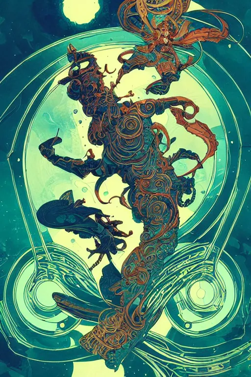 Prompt: tattoo design by kilian eng and victo ngai and james jean and peter mohrbacher and craig mullins