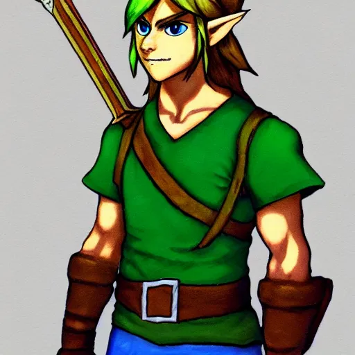 Image similar to a portrait of Link from the legend of Zelda