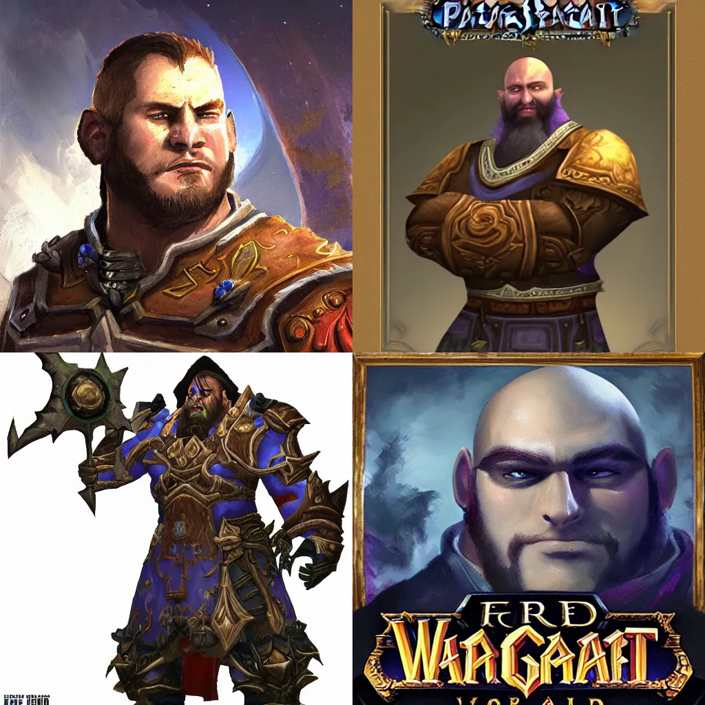 Prompt: portrait of Francois Holland in style World of Warcraft