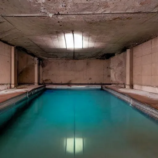 Image similar to abandoned underground hotel pool,