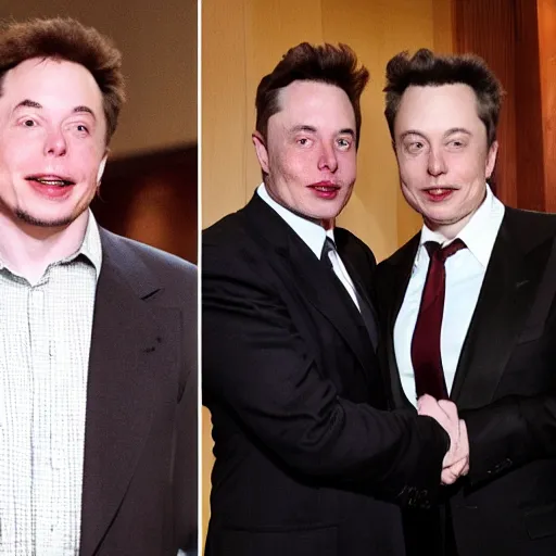 Prompt: Michael Jackson and Elon Musk shaking hands