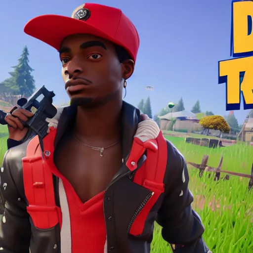 Image similar to playboi carti in fortnite 4 k detailed super realistic