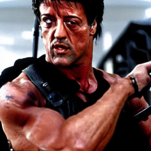 Image similar to Silvester Stallone as the Terminator