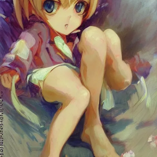 Image similar to cute anime girl portraits, chibi art, anime, painting by gaston bussiere, craig mullins, j. c. leyendecker