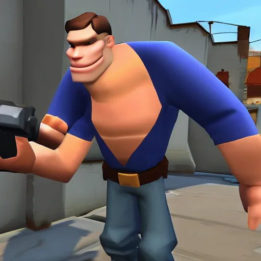 Image similar to Jerma is Heavy from team fortress 2