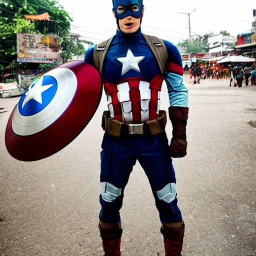 Image similar to photograph of Steve Roger’s Captain America in Dhaka