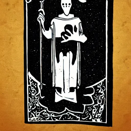 Prompt: tarot card, grim reaper, fantasy art