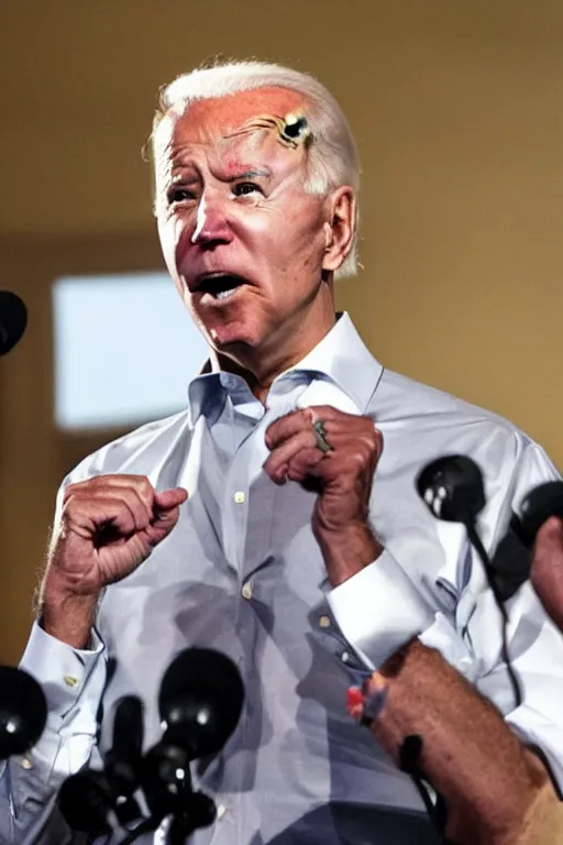 Prompt: joe biden doing rap on a stage