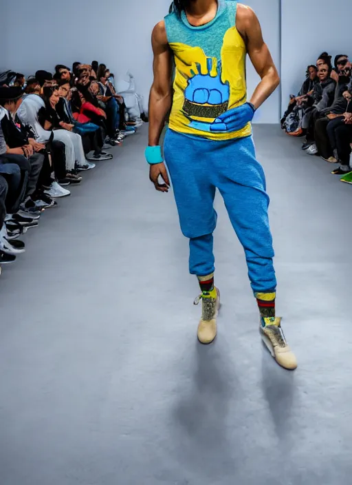 Image similar to hyperrealistic and heavy detailed air jordan runway show of marge simpson, leica sl 2 5 0 mm, vivid color, high quality, high textured, real life