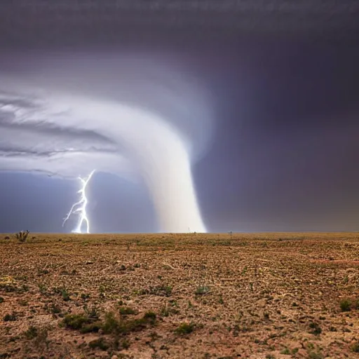 Image similar to a tornado in a desert, award winning photograph.