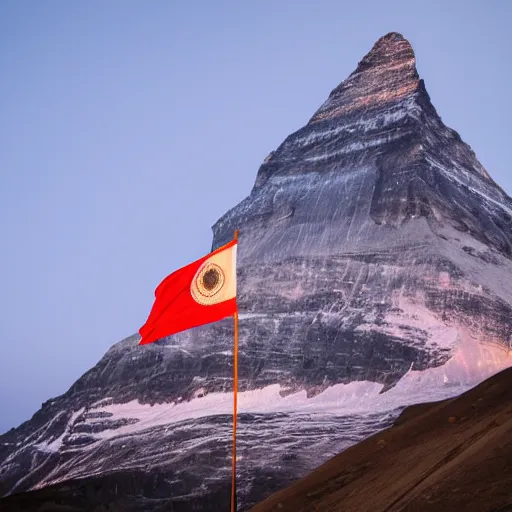 Image similar to indian flag projected illuminated on the matterhorn mountain at night