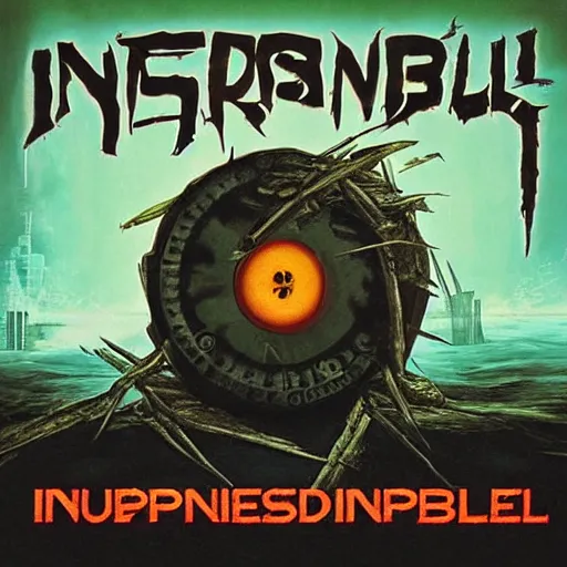 Image similar to indestructible by disturbed album cover but its soup