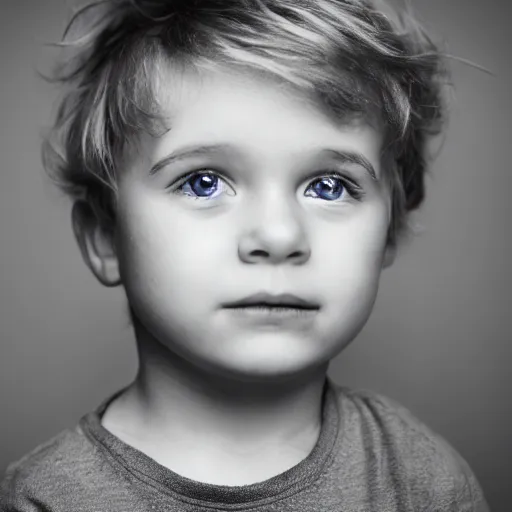 Image similar to toddler boy with curly light blond hair and blue eyes, photography, realistic