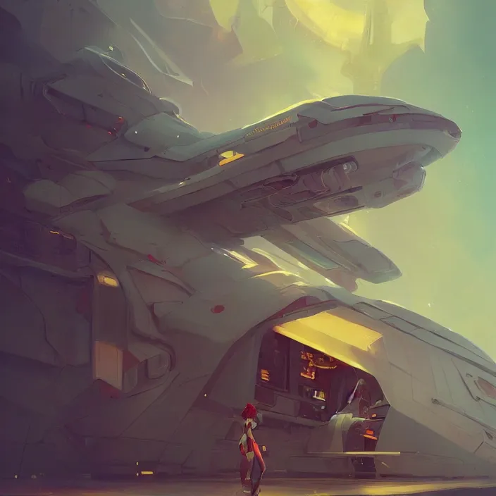 Image similar to a beautiful portrait painting of an spaceship by sergey kolesov and pascal blanche and greg rutkowski andsachin teng. in style of digital art. colorful comic, symmetry, hyper detailed. octane render. trending on artstation