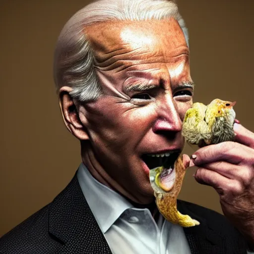 Prompt: hyperrealistic mixed media image of Joe Biden eating a live squirrel, stunning 3d render inspired art by István Sándorfi and Greg Rutkowski, perfect facial symmetry, realistic, highly detailed attributes and atmosphere, dim volumetric cinematic lighting, 8k octane extremely hyper-detailed render, post-processing, masterpiece,