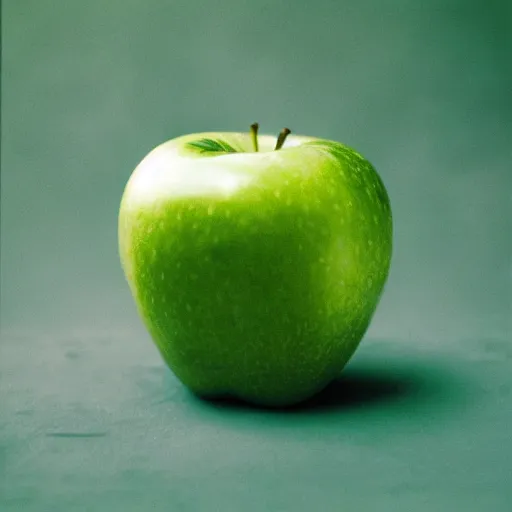 Prompt: a beautiful photo of a green apple, Kodak Ektar 100