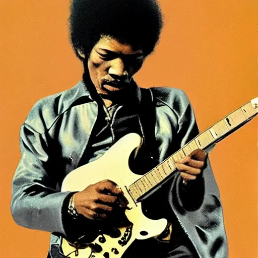 Prompt: Jimy Hendrix playing by Velasquez