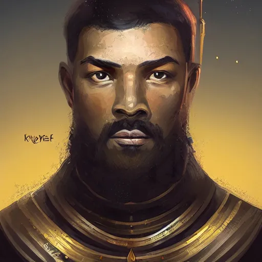 Image similar to portrait of kan ye west as a knight, elegant, intricate, headshot, highly detailed, digital painting, artstation, concept art, sharp focus, illustration, art by petros afshar