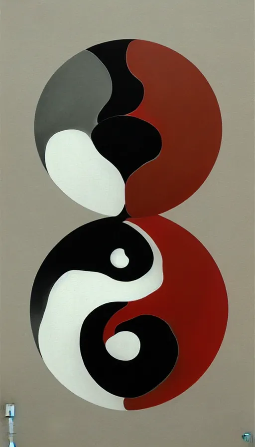 Image similar to Abstract representation of ying Yang concept, by Ruan jia