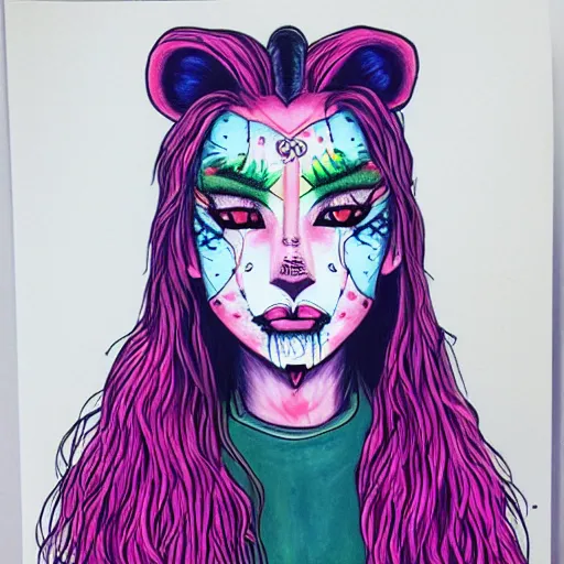 Image similar to lion, harumi hironaka style