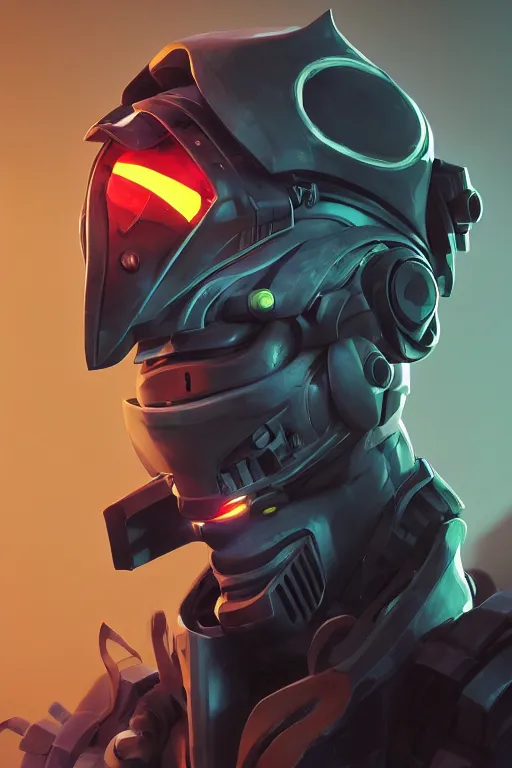 Image similar to epic mask helmet robot ninja portrait stylized as fornite style game design fanart by concept artist gervasio canda, behance hd by jesper ejsing, by rhads, makoto shinkai and lois van baarle, ilya kuvshinov, rossdraws global illumination radiating a glowing aura global illumination ray tracing hdr render in unreal engine 5