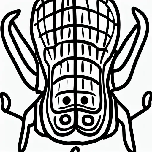 Image similar to monochromatic illustration of a beetle, one line, line drawing, unbroken, minimalist, white background, black and white