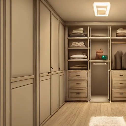 Prompt: a closet leading to narnia, octane render, unreal engine, hyper detailed, volumetric lighting