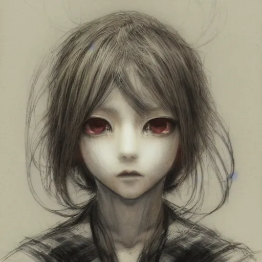 Image similar to yoshitaka amano portait of a girl