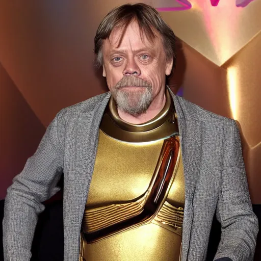 Prompt: mark hamill as c - 3 po