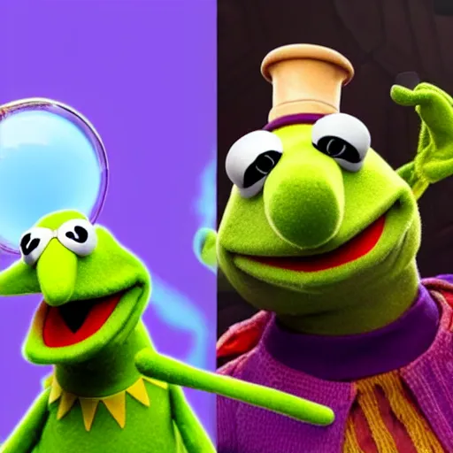 Prompt: bippadotta from the muppets as a wizard, in fortnite