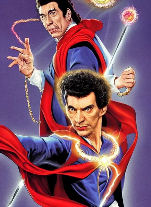 Prompt: Cosmo Kramer as Dr. Strange, HD face of Kramer