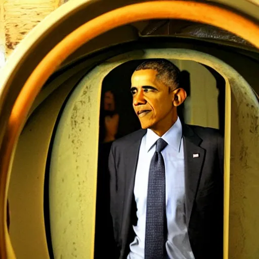 Image similar to barrack obama going through an active stargate in atlantis