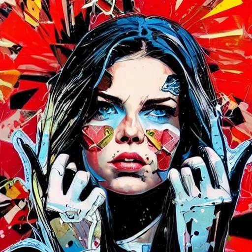 Prompt: The most beautiful person in the world, by MARVEL comics and Sandra Chevrier